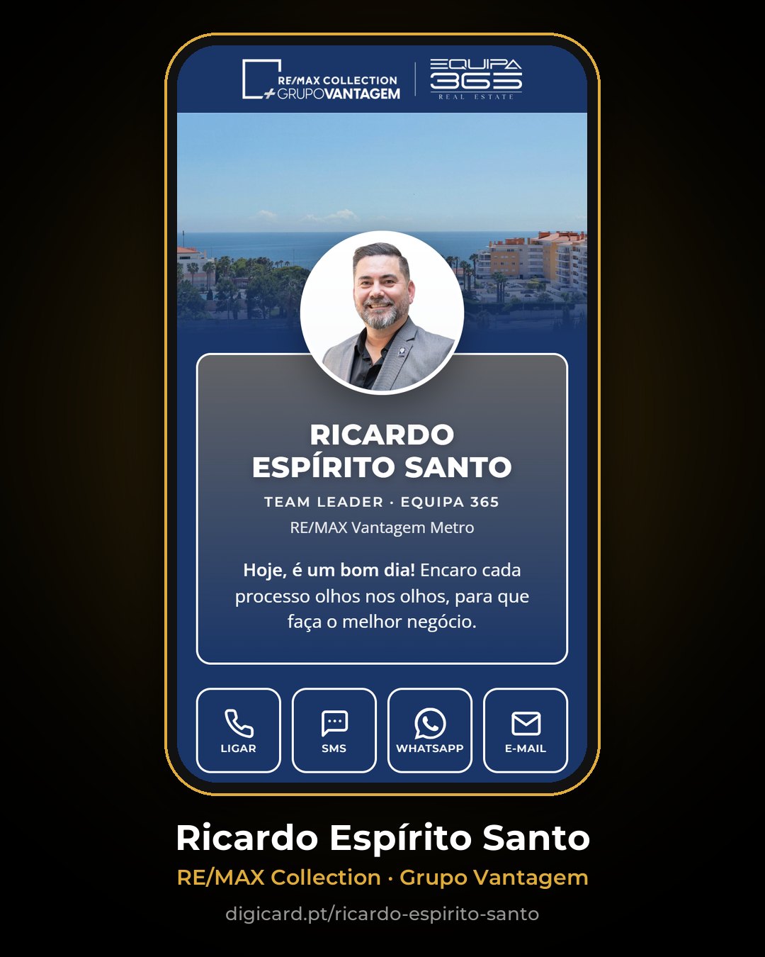 Cartão digital de Ricardo Espírito Santo, RE/MAX Collection Grupo Vantagem