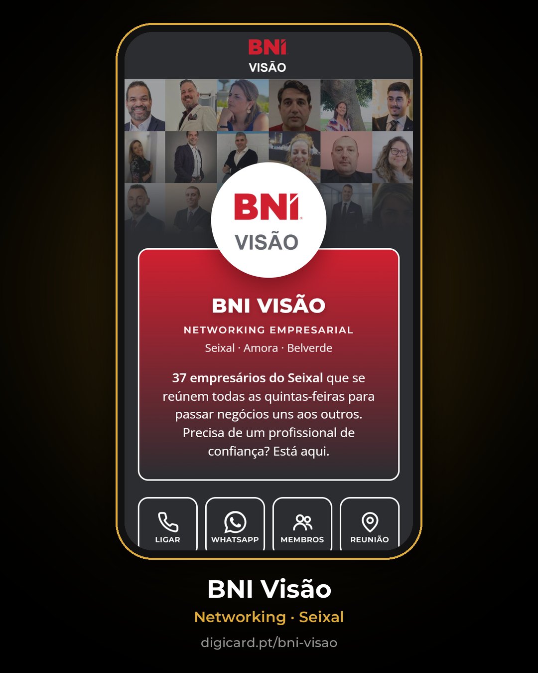 Cartão digital do grupo BNI Visão, Seixal