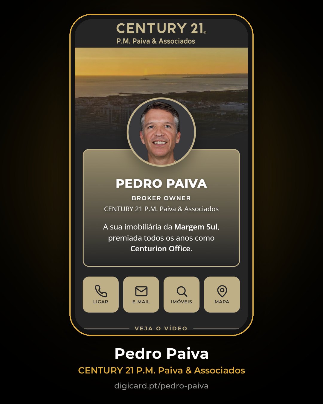 Cartão digital de Pedro Paiva, CENTURY 21 P.M. Paiva & Associados