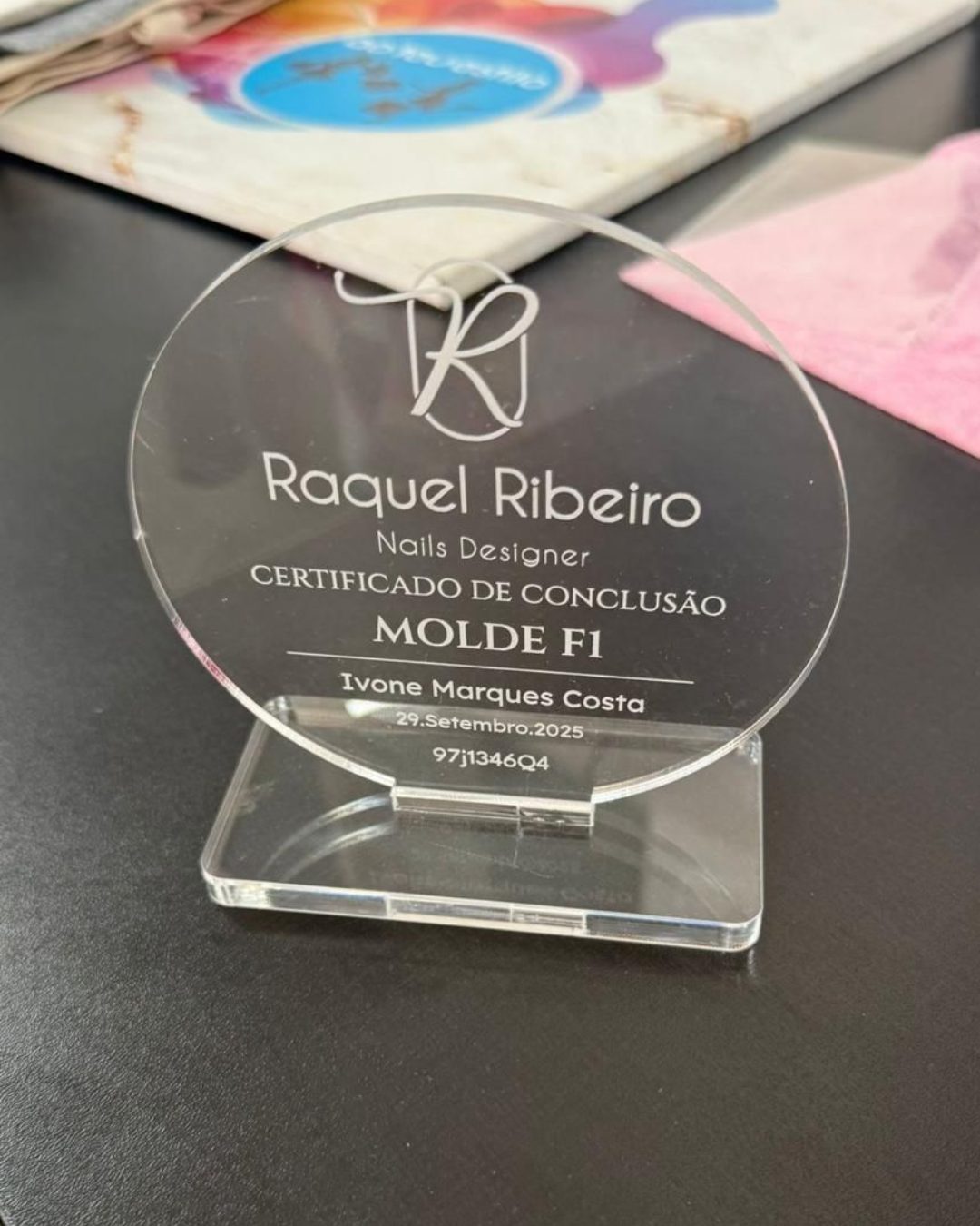 Certificado em acrílico gravado a laser